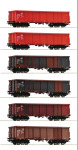 Roco 75858 - H0 - 6-tlg. Offene Güterwagen-Set Eaos mit Ausbesserungsflecken, DB AG, Ep. V-VI